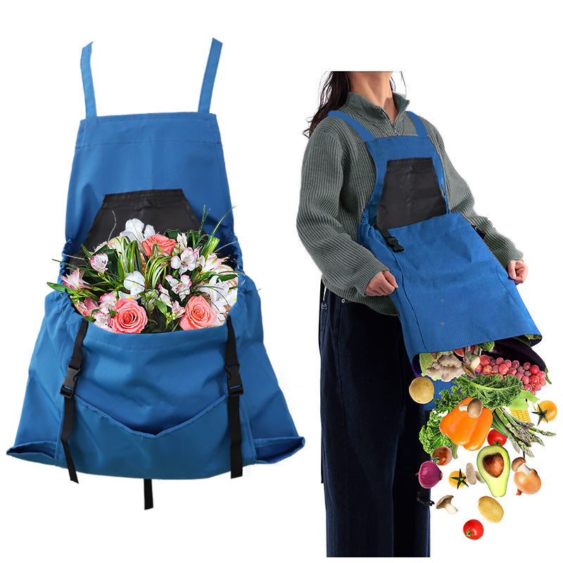 Grey Garden Harvesting Apron - Waterproof Oxford Cloth with Quick Release Pouch