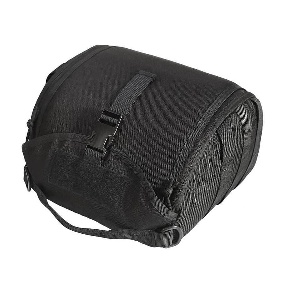 Black Tactical Helmet Bag &amp; Utility Pouch - Padded MOLLE Gear Storage Carrier