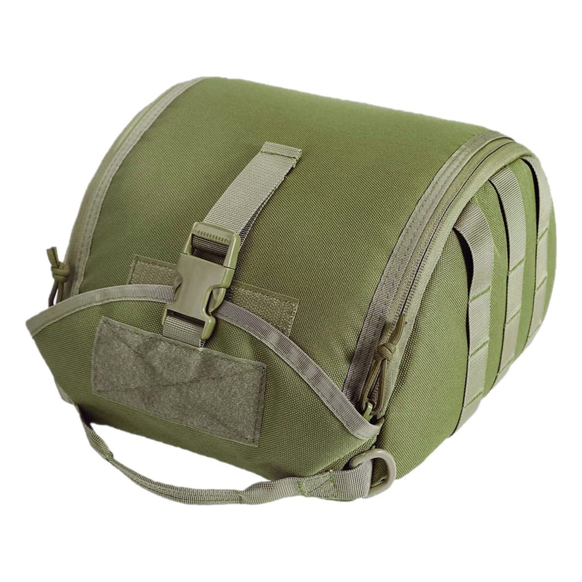Green Tactical Helmet Bag &amp; Utility Pouch - Padded MOLLE Gear Storage Carrier