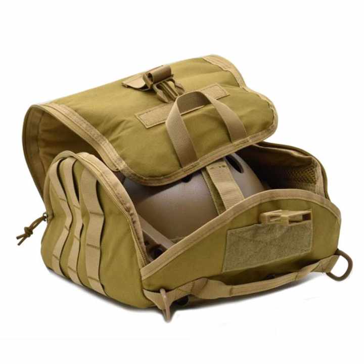 Grey Tactical Helmet Bag & Utility Pouch - Padded MOLLE Gear Storage Carrier