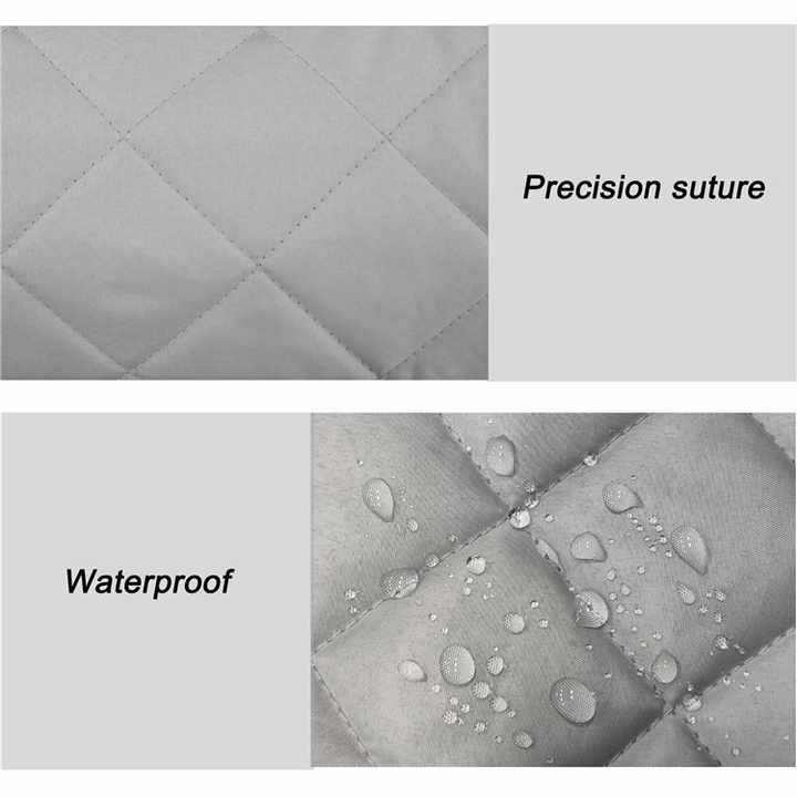 2 Pcs Grey Quilted Sofa Armrest Organizer Caddy - Multi-Pocket Remote Control Holder Bag