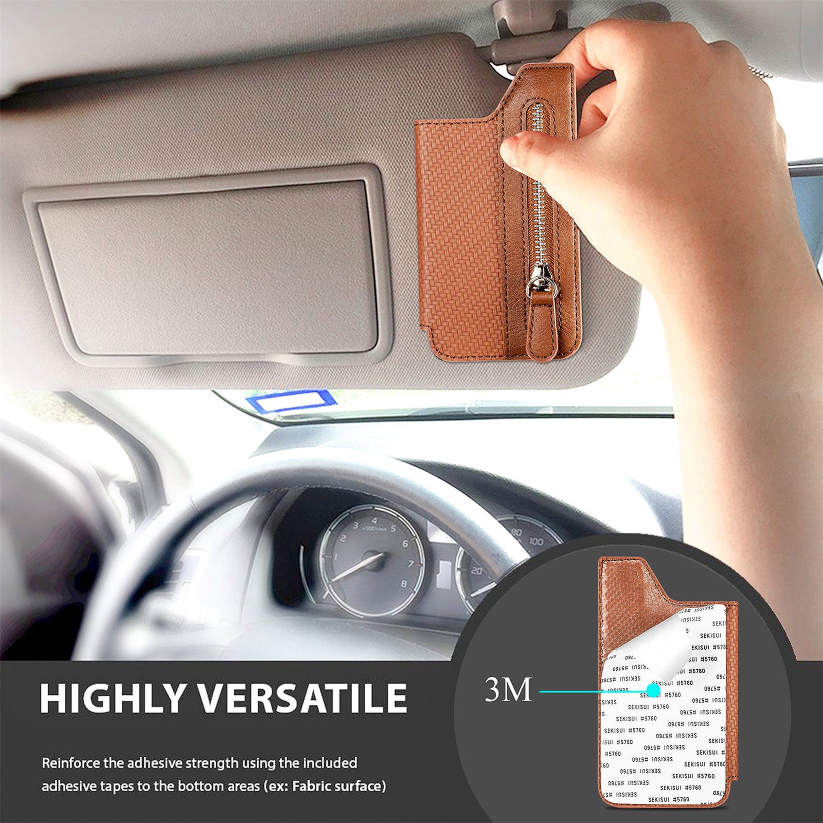 2 Pcs Blue Multifunction Stick-On Phone Wallet - PU Leather Card Holder with Zipper & Flip Cover