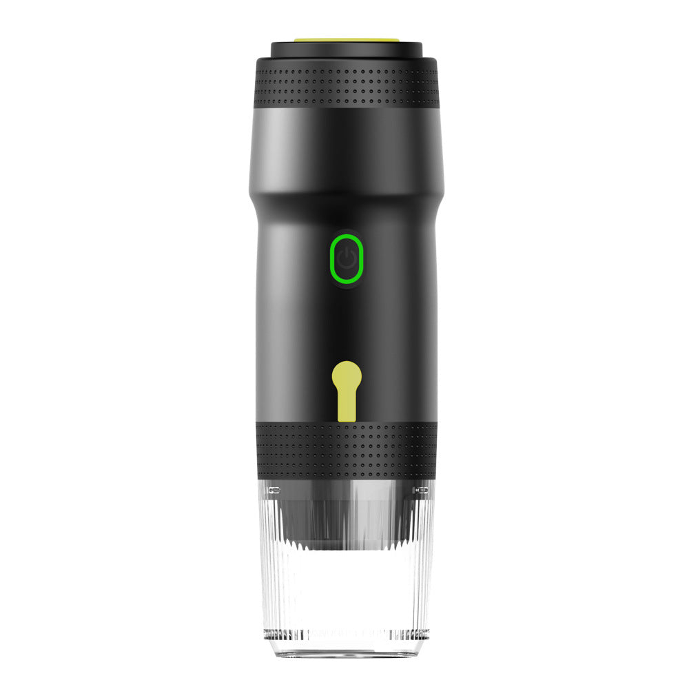 Black 3-in-1 Portable Electric Espresso Maker - Rechargeable Travel Coffee Machine for Capsules &amp; Ground Coffee
