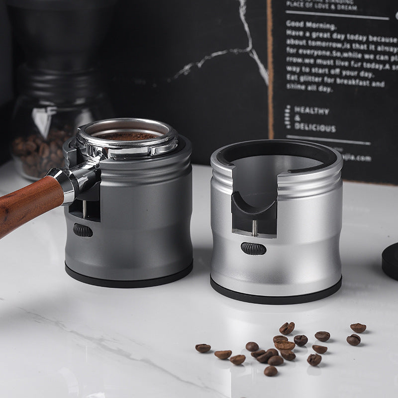 Silver Diamond Professional Aluminum Espresso Tamping Station - Adjustable Portafilter Holder Stand