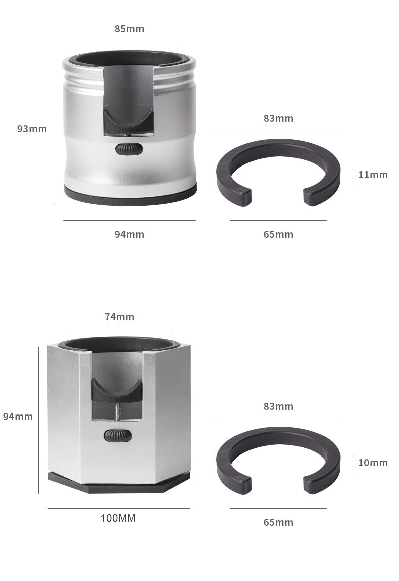 Silver Diamond Professional Aluminum Espresso Tamping Station - Adjustable Portafilter Holder Stand