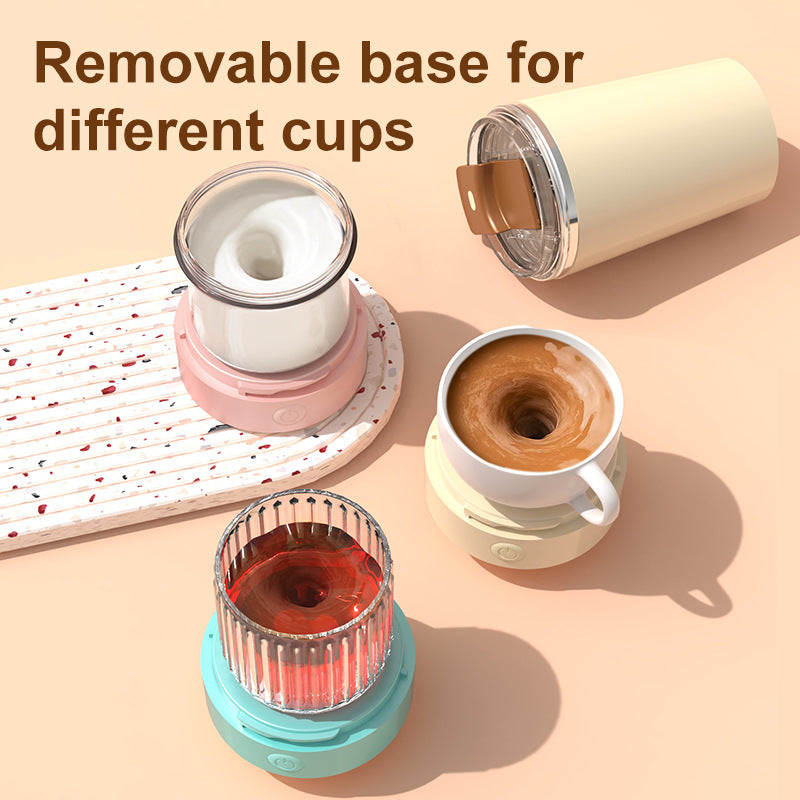 White 316 Stainless Steel Rechargeable Electric Self-Stirring Mug - 420ml Automatic Mixing Cup with Magnetic Rotor