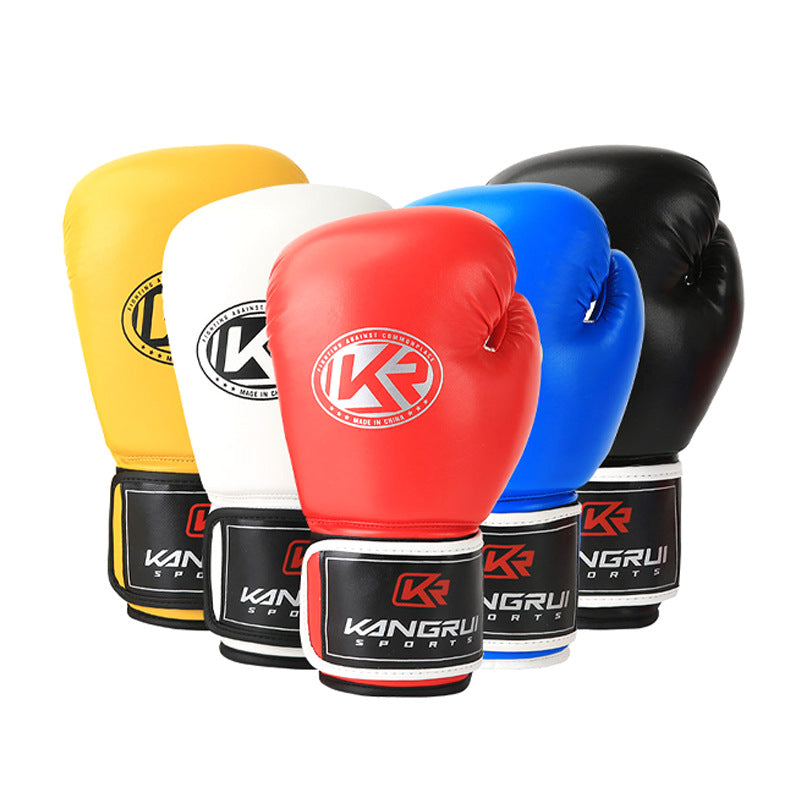 Red And Silver Durable 8oz PU Leather Boxing Gloves - Padded & Ventilated for Training