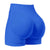 S Electric Blue High-Elastic Hip Yoga Shorts - Seamless Mid-Intensity Pilates Workout Shorts