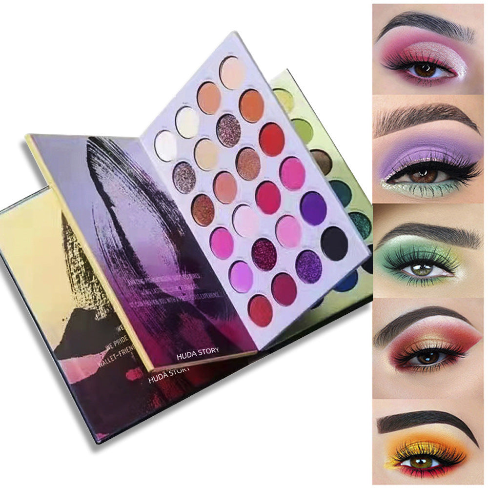 Multicolor Style 72-Color Eyeshadow Palette Book - Long-Lasting Matte, Shimmer & Wet Powder Makeup