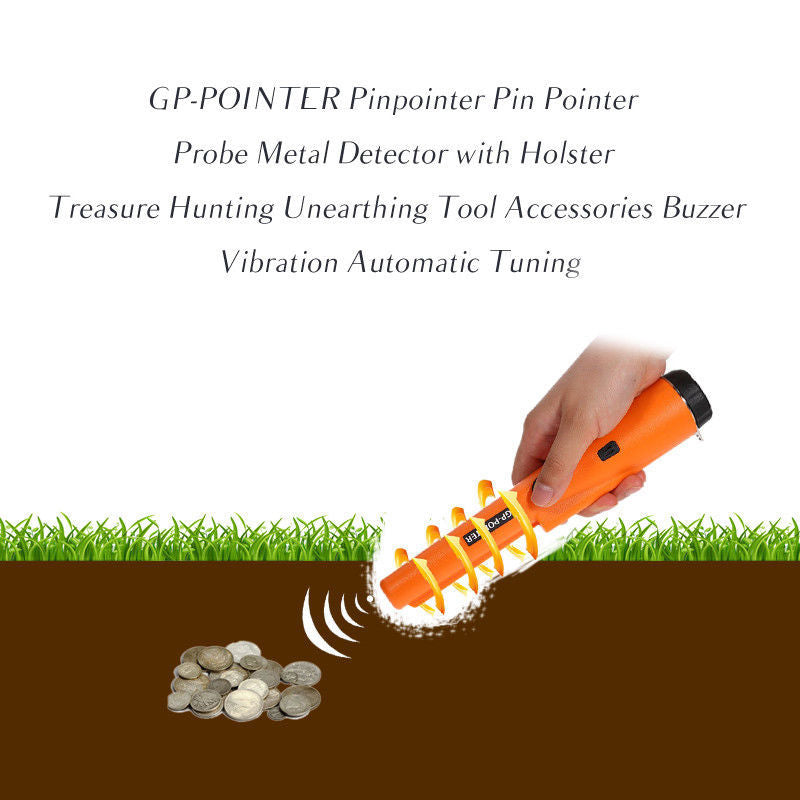 Army Green High-Sensitivity Metal Detector Pinpointer - GP Pointer with Vibration and Audio Alert for Treasure Hunting