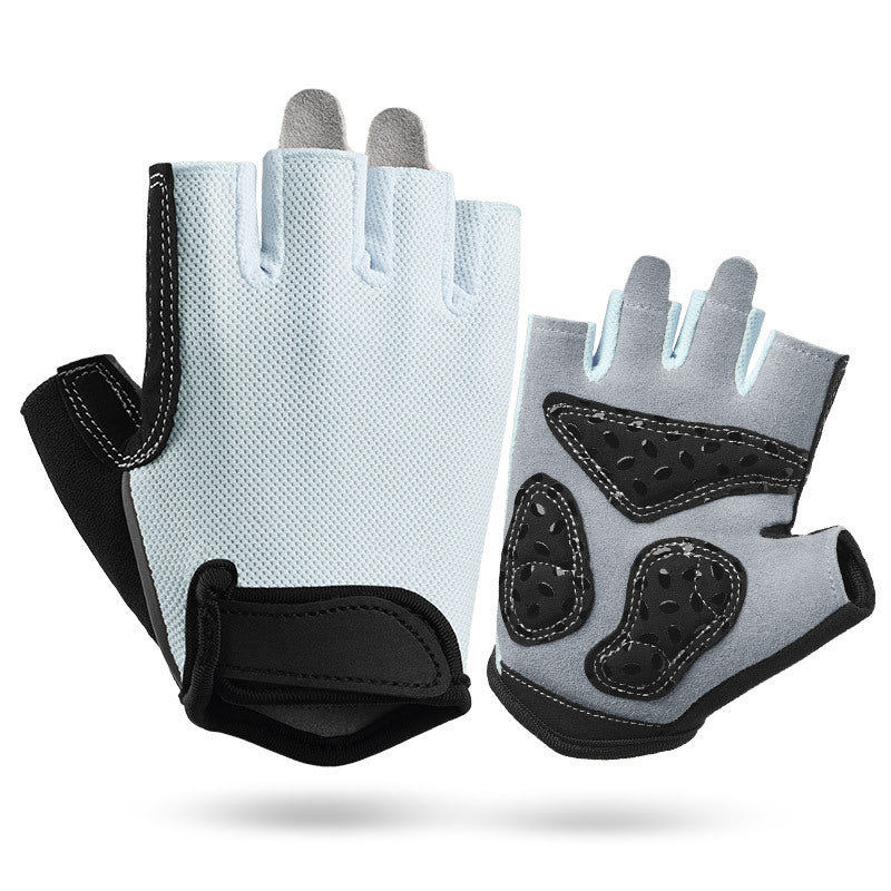 M Grey Women&#39;s Summer Cycling Gloves - Breathable Half-Finger Non-Slip Fitness Training Gloves for Weightlifting