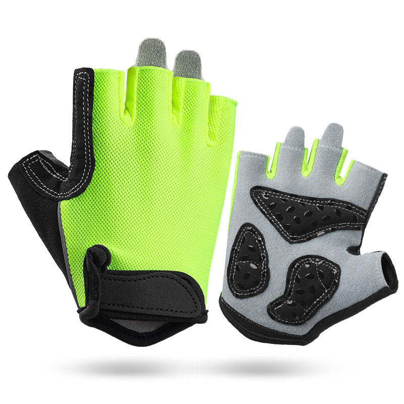 XL Green Women&#39;s Summer Cycling Gloves - Breathable Half-Finger Non-Slip Fitness Training Gloves for Weightlifting