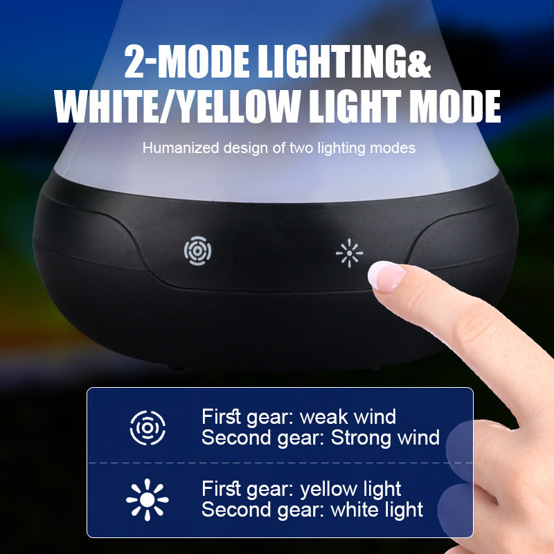 Multifunctional Fly Repeller Fan with LED Light - Rechargeable Outdoor Hanging Mosquito Repellent Fan