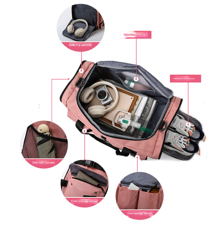 Army Green Capacity Travel Duffel Bag - Unisex - Multi-Color - 56x29x27cm