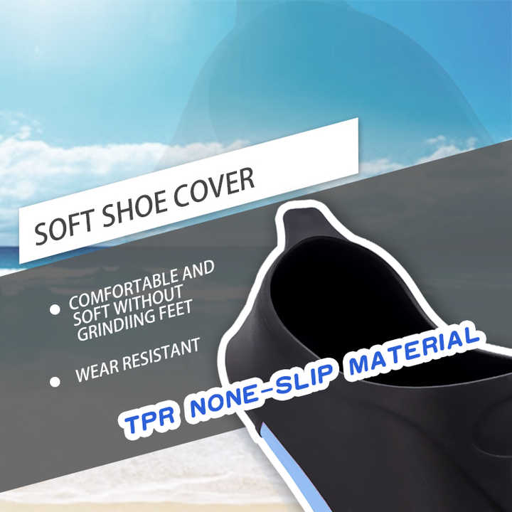 S Blue Adult Professional TPR Swim Fins - Rubber Snorkeling Flippers for Diving and Free Swimming