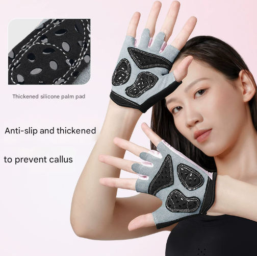 L Purple Children&#39;s Summer Cycling Gloves - Breathable Half-Finger Non-Slip Fitness Training Gloves for Weightlifting