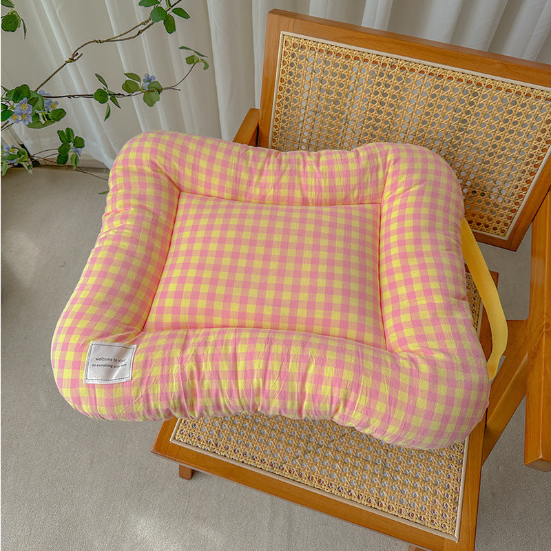 L Orange All-Season Pet Bed - Soft Washable Dog &amp; Cat Lat with CoLfortable Cushion - WarL Winter Padding for SLall to Large Pets