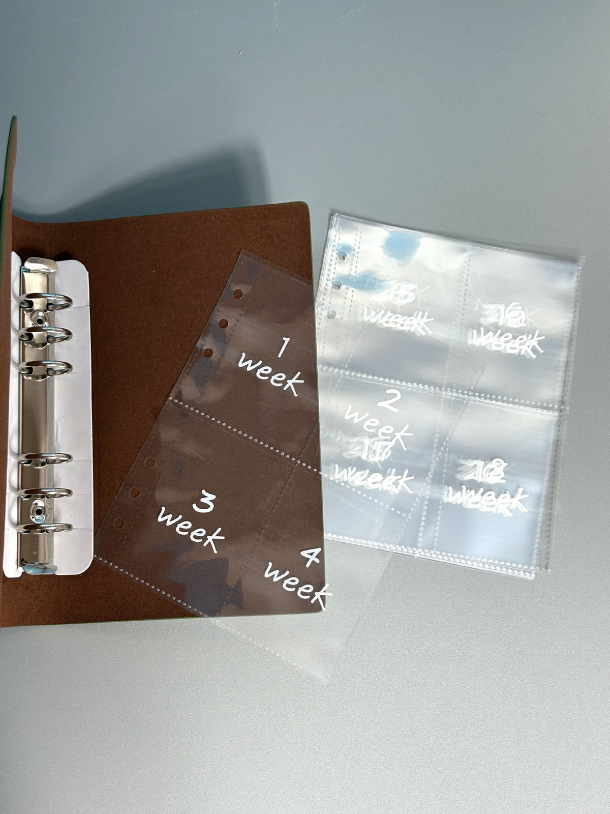 Dark Blue 52-week couple's savings challenge binder - 6-ring financial planner set (2 books)