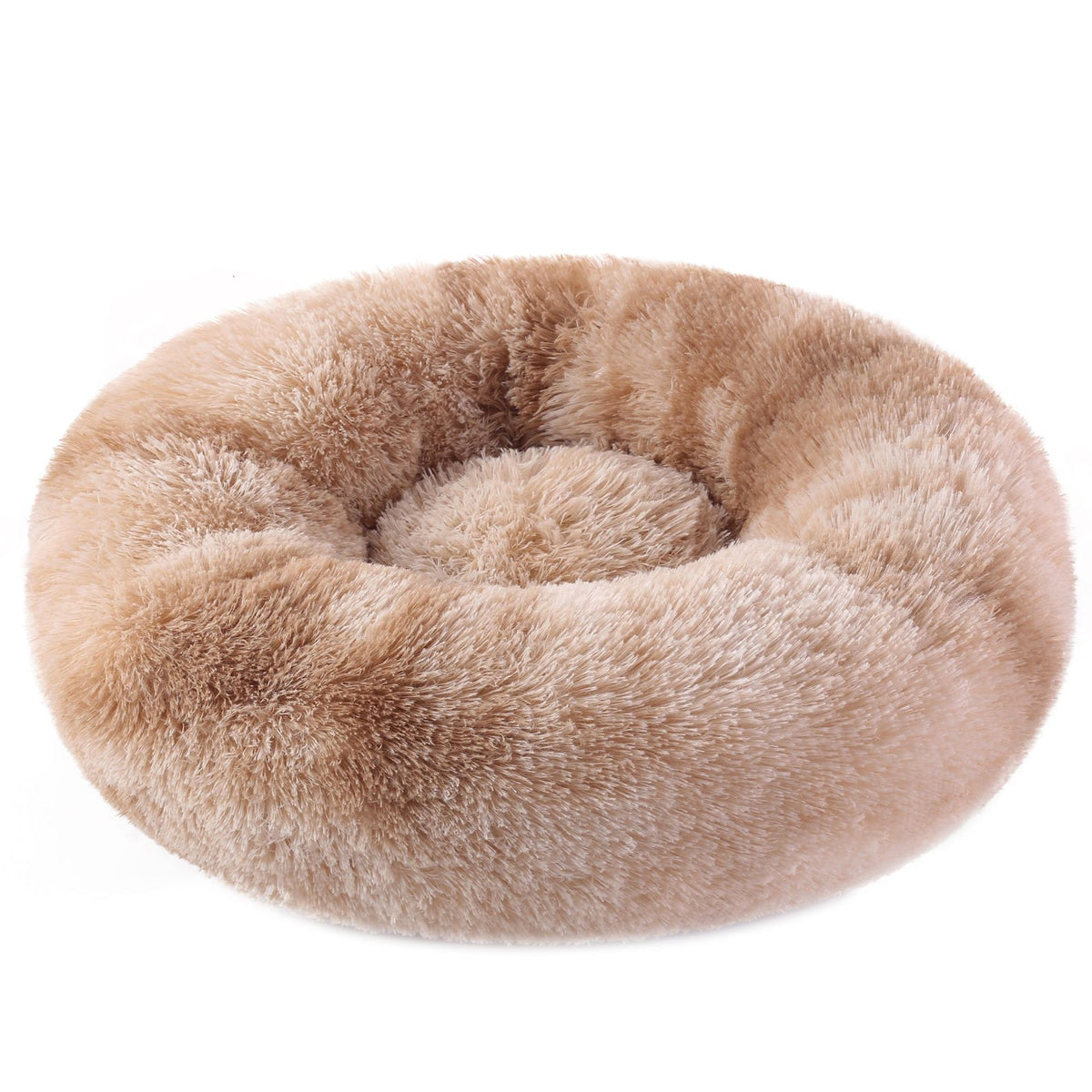 Tie-dye Baby Brown 50cm Cozy Round Pet Bed - Plush Cat &amp; Dog Bed with Non-Slip Base, Machine Washable