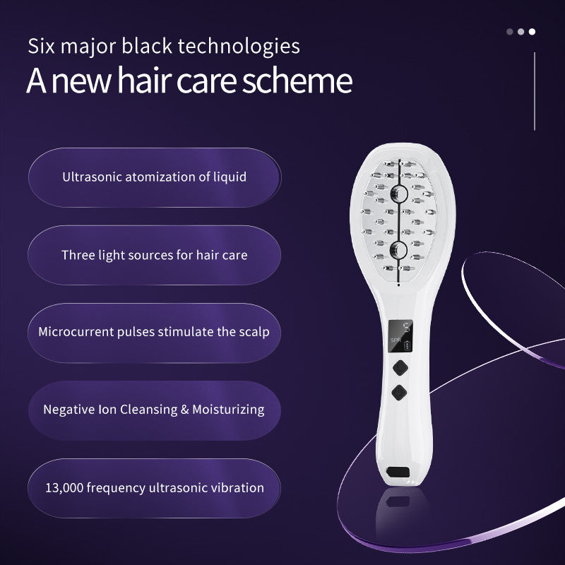 Revitalizing LED Hair Growth Comb: EMS Microcurrent, Red &amp; Blue Light Therapy, Scalp Massager