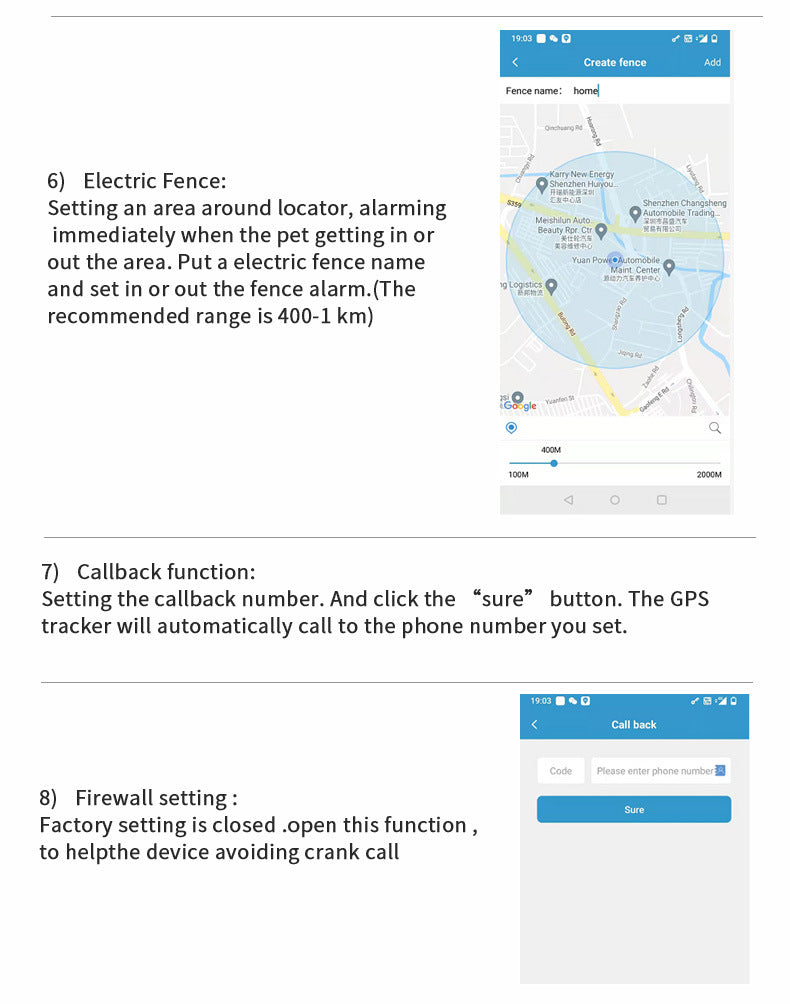 Black Real-Time Pet GPS Tracker Locator - Magnetic Charging, Multi-Mode Positioning for Dogs & Cats