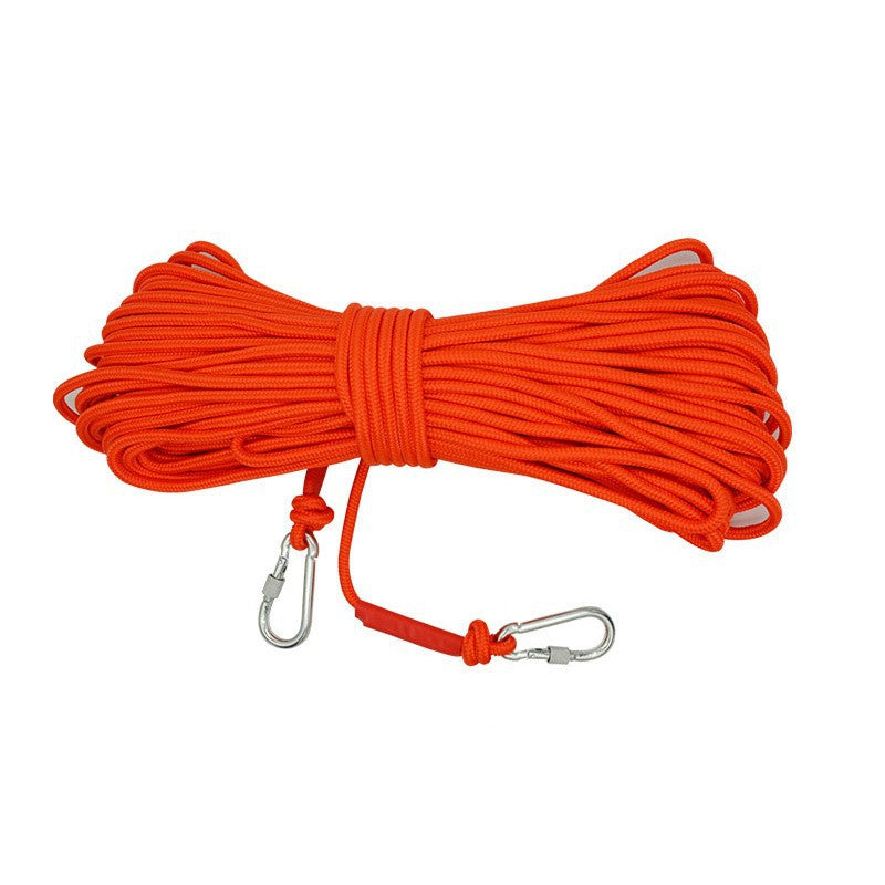 Orange With Wire Core Heavy Duty Adjustable Clothesline Set (4 Pack) - 10m Steel Wire Core Nylon Rope with Hooks for Outdoor &amp; Camping