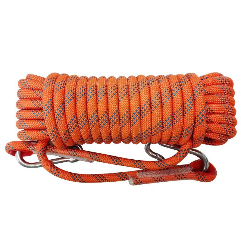 Orange Polyester (for home use) Without Wire Core Heavy Duty Adjustable Clothesline Set (2 Pack) - 10m Steel Wire Core Nylon Rope with Hooks for Outdoor &amp; Camping