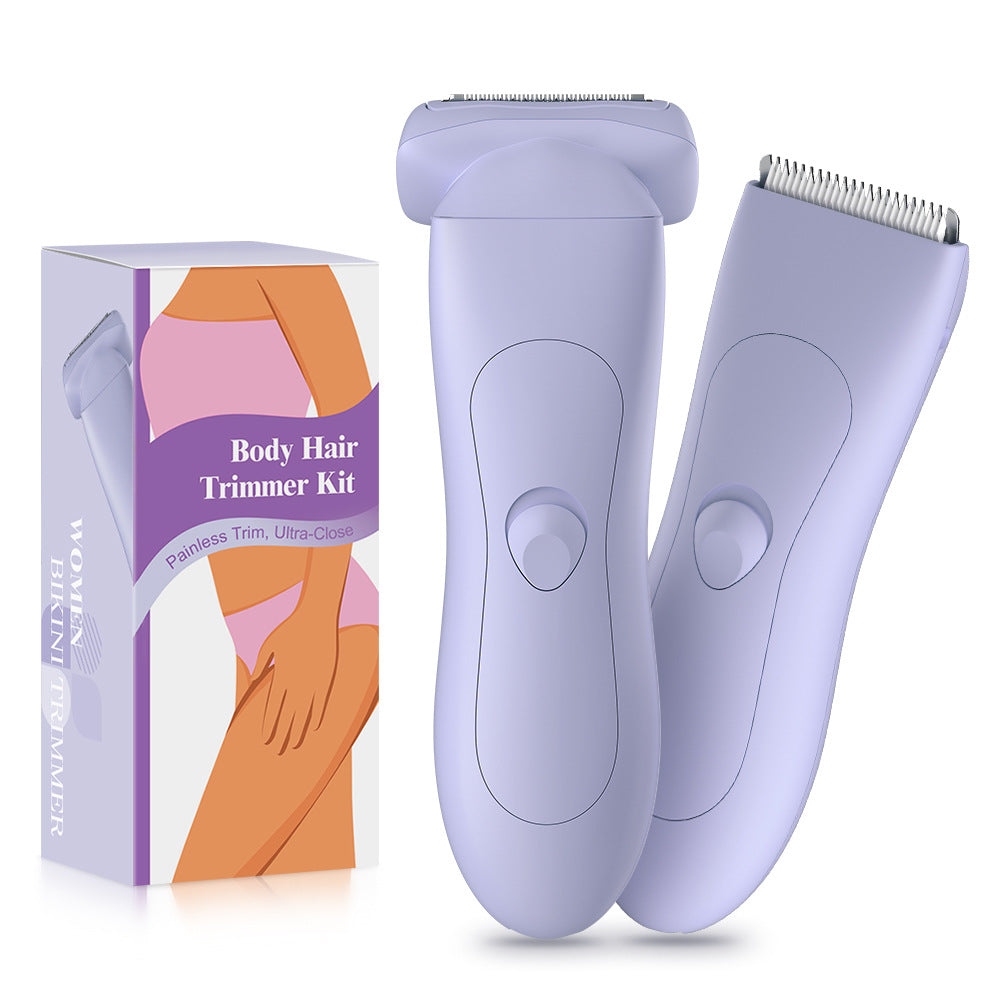 Purple 2-in Women's Electric Body &amp; Bikini Trimmer Kit - Painless Ultra-Close Shaver