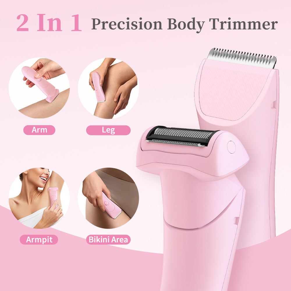 Purple 2-in Women's Electric Body & Bikini Trimmer Kit - Painless Ultra-Close Shaver