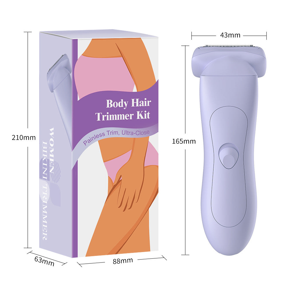 Purple (Precision cutter head) Women's Electric Body &amp; Bikini Trimmer Kit - Painless Ultra-Close Shaver