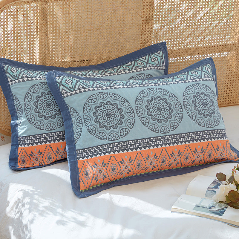 Orange Blue Premium 6-Layer Cotton Gauze Pillowcase Pair - Ultra Soft &amp; Breathable (56x80cm)