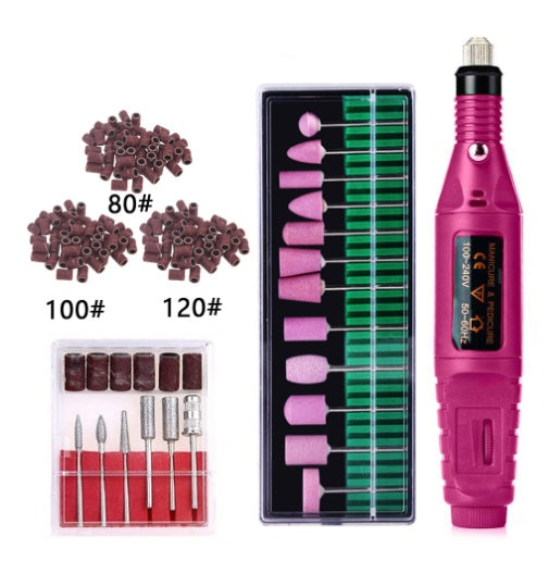 Regular Set With Ceramic Grinding Pin + Sanding Ring Portable Electric Nail Drill Kit - USB Manicure Pedicure Polishing &amp; Shaping Tool Set