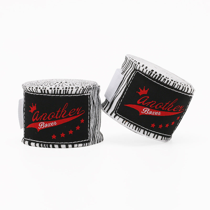 White Zebra Pro Grade 5m Boxing Hand Wraps - Printed Elastic Bandages for Training &amp; Combat Sports (1 Pair)