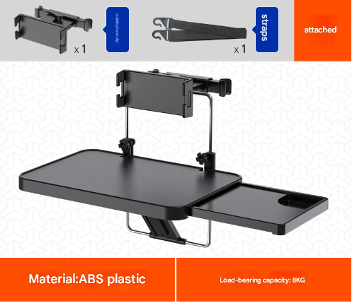 Load Capacity 8kg Multi-Function Car Steering Wheel &amp; Seat Back Tray - Foldable Desk with Drink Holder