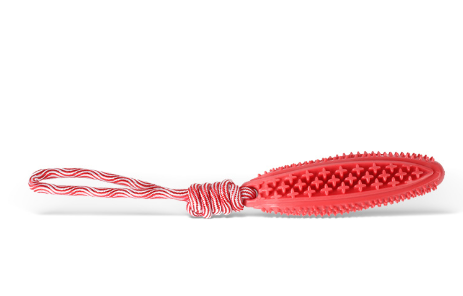 Red Star Long Olive Durable Cotton Rope Dog Toy Set (2-Pack) - Chew, Tug &amp; Treat Dispensing Ball for Dental Health