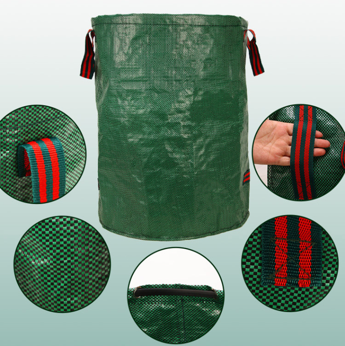 300L(Calibre67*84cm) Heavy Duty Collapsible Garden Waste Bags (Set of 2) - Large Reusable Yard Leaf Bin