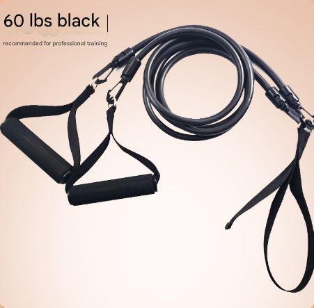Black Handle Model [Training Strength] [60lbs] Swim Resistance Band Trainer - Dry-Land Arm Strength &amp; Stroke Exercise Cords