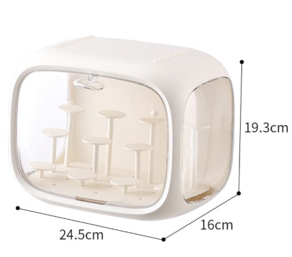 Cream White Without Lamp Wall Mount &amp; Desktop Blind Box Display Case - Clear Dustproof Storage Organizer for Collectibles &amp; Figures