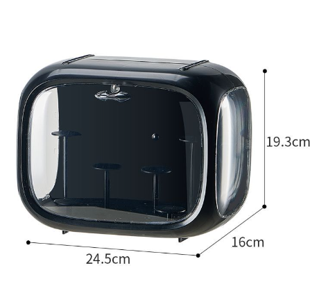 Black Without Lamp Wall Mount &amp; Desktop Blind Box Display Case - Clear Dustproof Storage Organizer for Collectibles &amp; Figures