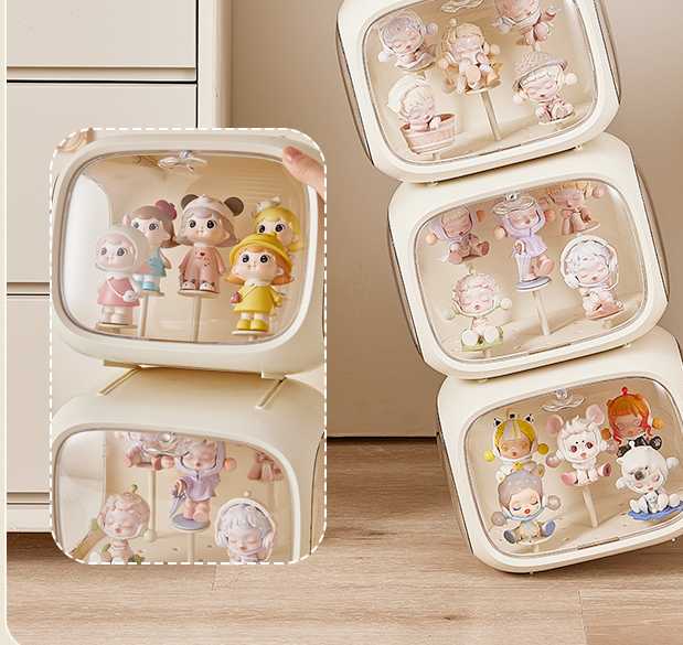 Black With Lamp Wall Mount & Desktop Blind Box Display Case - Clear Dustproof Storage Organizer for Collectibles & Figures