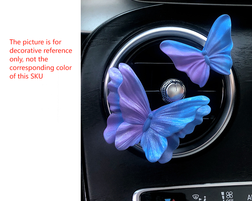 Sparkling White Butterfly Set of 3 Butterfly Car Air Vent Clips - Decorative Scent Diffuser Ornaments