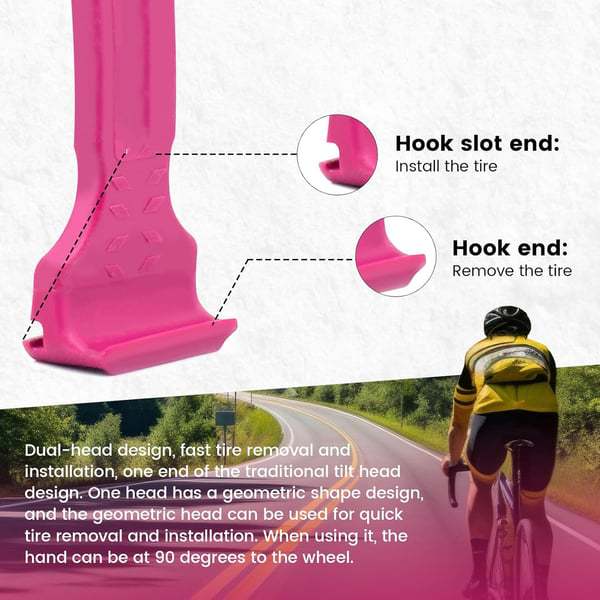 2PCS Black Durable ABS Bicycle Tire Lever - Easy Tyre Removal & Repair Tool