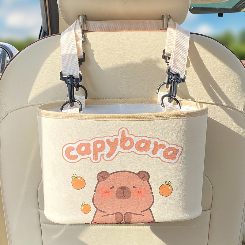 Adorable Capybara Car Trash Holder - Keeps Your Car Tidy
