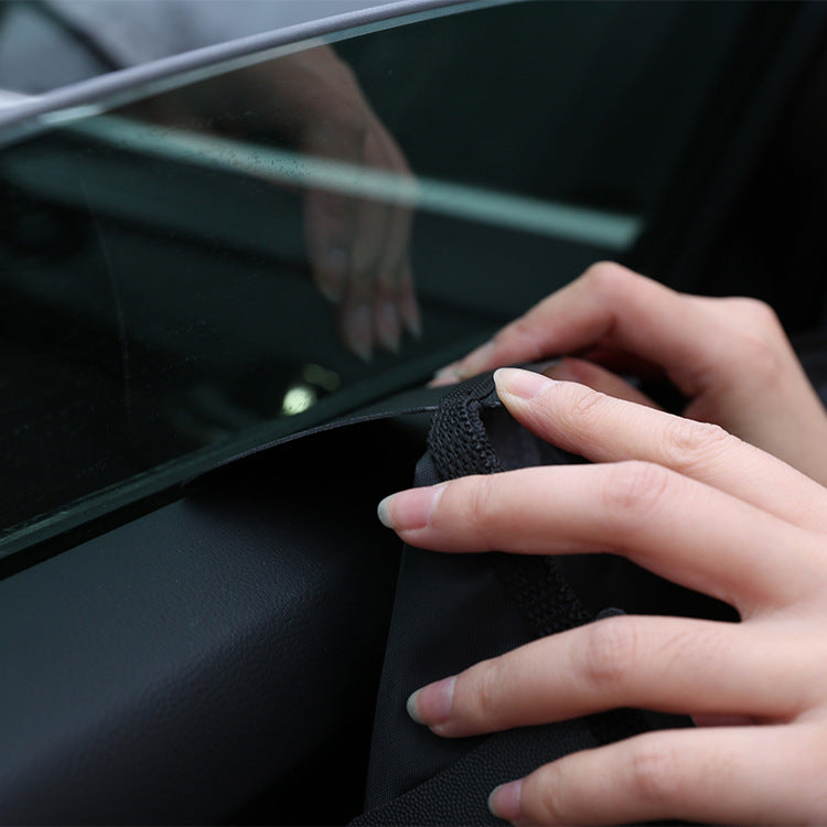 Pet Car Door Protector with Storage Pocket  - 77x64cm Black