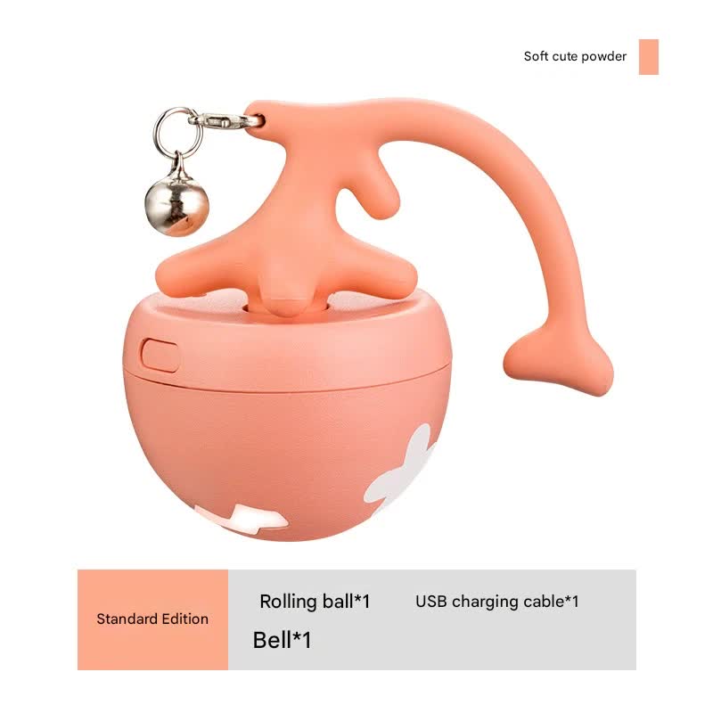 Rechargeable Interactive Cat Toy - Self-Rolling Ball with LED Light,Standard Edition Blue