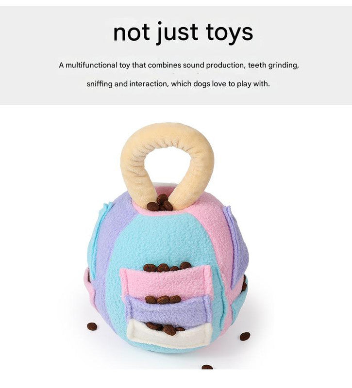 Interactive Dog Snuffle Ball Toy - Puzzle Treat Dispenser with Squeaker, blue pink