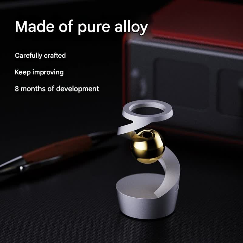 Desktop Levitating Gyro,Magnetic Floating Desk Toy for Stress Relief, Elegant Design-silver
