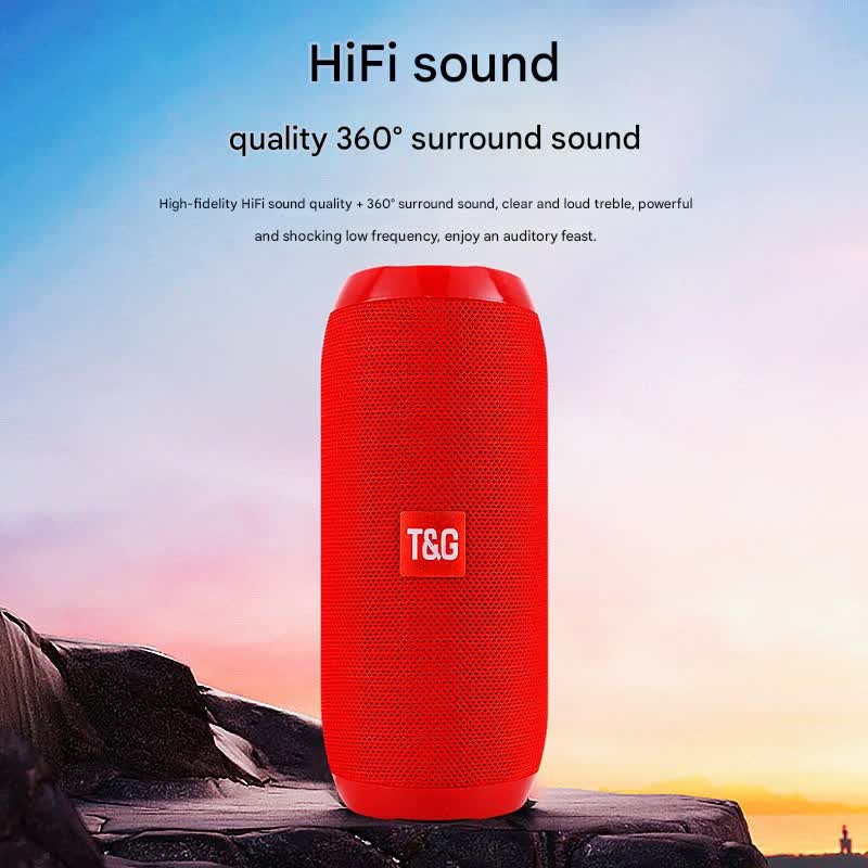 Red (cross red) Portable Bluetooth Speaker - HiFi 360 Degree Audio Wireless Mini Speaker, Support Hands-free Calling