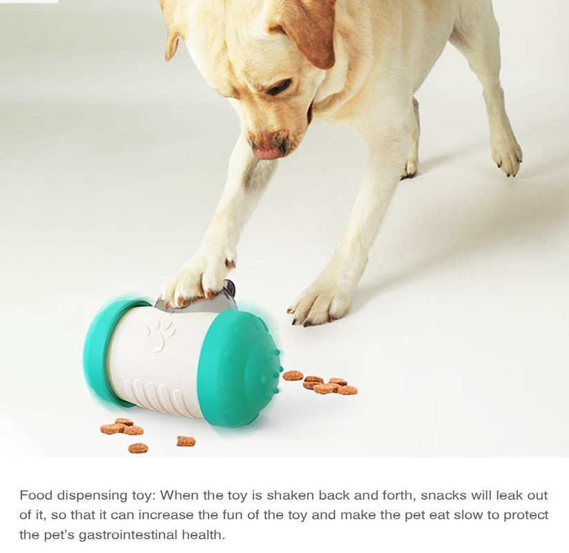 Pet Tumbler Treat Dispenser Ball,Interactive Feeding Toy for Dogs and Cats(Pink and white)