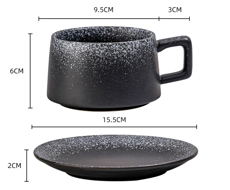 Vintage Ceramic Coffee Cup and Saucer Set - Elegant Afternoon Tea Set(Snow)